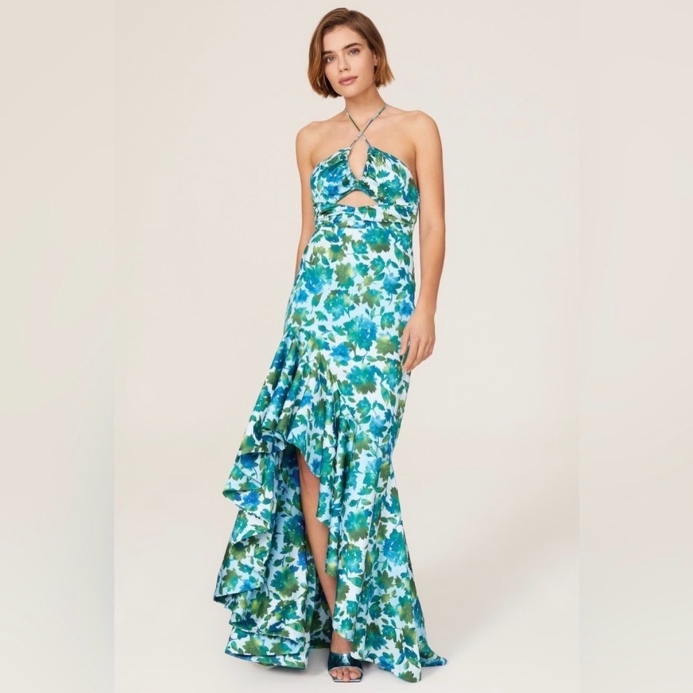 AMUR Edie Tie Neck Gown 0
